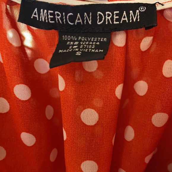 Cute Crop top red with white polka dots. 100% poly - Picture 2 of 3